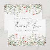 Carte De Remerciements Fête de mariage champêtre de fleurs sauvages (Devant / Derrière)