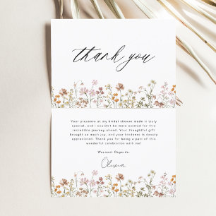Carte De Remerciements Fête de mariage champêtre en terre cuite