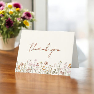 Carte De Remerciements Fête de mariage champêtre en terre cuite