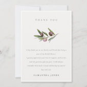 Carte De Remerciements Fête de mariage champêtre minimaliste avec branche (Devant)