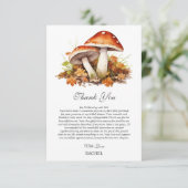 Carte De Remerciements Fête de Mariage Champignon de Forêt Automne (Debout devant)
