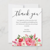 Carte De Remerciements Fête de mariage chic rose floral (Devant)