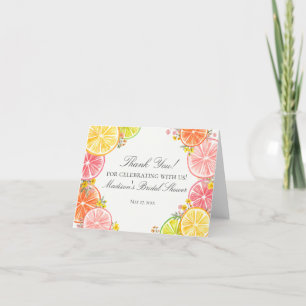 Carte De Remerciements Fête de mariage Citrus Floral Main Squeeze