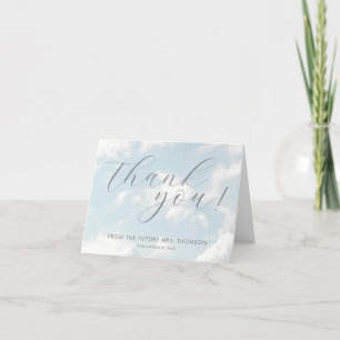 Carte De Remerciements Fête de mariage Cloud Nine Bleu Ciel Nuageux Moder