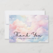Carte De Remerciements Fête de mariage Cloud Nine pastel rêveuse (Devant)