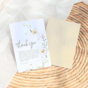 Carte De Remerciements Fête de mariage élégante et bohème avec fleurs sau