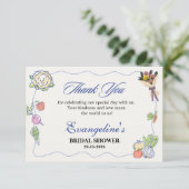 Carte De Remerciements Fête de mariage fantaisiste et fraîchement arrivée (Debout devant)