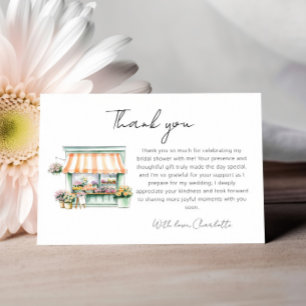 Carte De Remerciements Fête de Mariage Fleurs de Marché Aquarelle