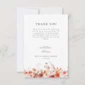 Carte De Remerciements Fête de mariage Floral d'Automne (Devant)