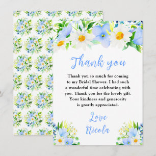 Carte De Remerciements Fête de mariage floral Forget-Me-Nots et marguerit