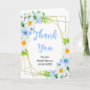 Carte De Remerciements Fête de mariage floral Forget-Me-Nots et pâquerett
