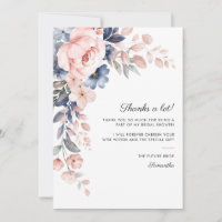 Fête de mariage Floral Rose Bleu Script