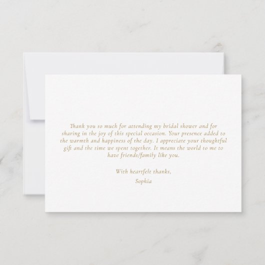 Carte De Remerciements Fête de mariage floral rose poudré (Dos)