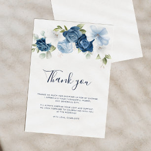 Carte De Remerciements Fête de mariage Florale Aquarelle Botanique