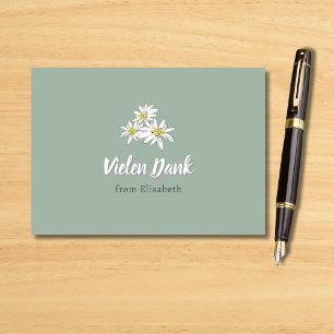 Carte De Remerciements Fête de Mariage Florale Dessinée à la Main Fleur E
