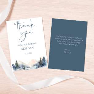 Carte De Remerciements Fête de mariage forestière hivernale rustique