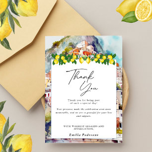 Carte De Remerciements Fête de mariage italien d'été au citron et aux agr