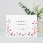 Carte De Remerciements Fête de mariage Lavande Sauvage un Nouveau Chapitr (Debout devant)