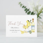 Carte De Remerciements Fête de mariage Love Limoncello Cocktail  (Debout devant)