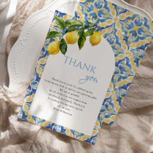Carte De Remerciements Fête de mariage Mediterranean Lemon Main Squeeze