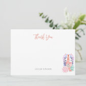 Carte De Remerciements Fête de mariage moderne avec succulentes, pétales (Debout devant)