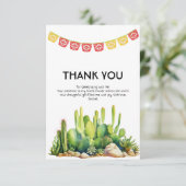 Carte De Remerciements Fête de Mariage Moderne sur le thème des Cactus Fi (Debout devant)