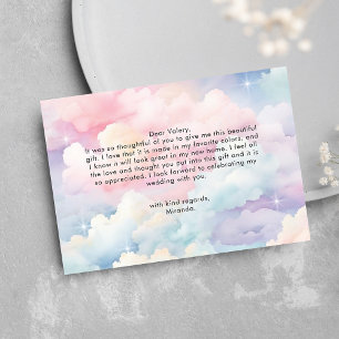 Carte De Remerciements Fête de mariage nuage neuf pastel rêveur