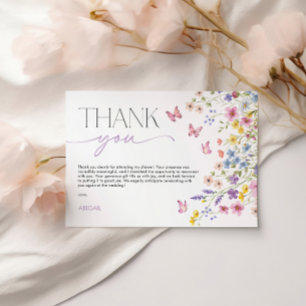 Carte De Remerciements Fête de mariage papillon Amour en fleurs