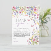 Carte De Remerciements Fête de mariage papillon en fleurs d'amour (Debout devant)