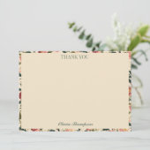 Carte De Remerciements Fête de mariage personnalisée Rose rustique beige  (Debout devant)