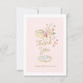 Carte De Remerciements Fête de mariage Petales et Prosecco (Devant)