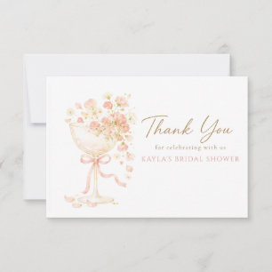 Carte De Remerciements Fête de mariage Petals & Prosecco