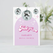 Carte De Remerciements Fête de Mariage Rétro Pastel Disco Groove (Debout devant)