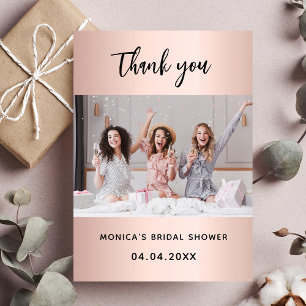 Carte De Remerciements Fête de mariage rose gold photo