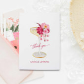 Carte De Remerciements Fête de mariage rose Petals and Prosecco