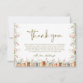 Carte De Remerciements Fête de mariage Rustique Floral Nouveau Chapitre L (Devant)