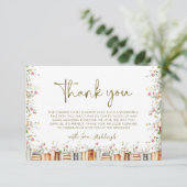 Carte De Remerciements Fête de mariage Rustique Floral Nouveau Chapitre L (Debout devant)