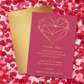 Carte De Remerciements Fête de mariage Saint-Valentin Cœur Géométrique