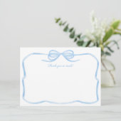 Carte De Remerciements Fête de mariage Something Blue aquarelle (Debout devant)