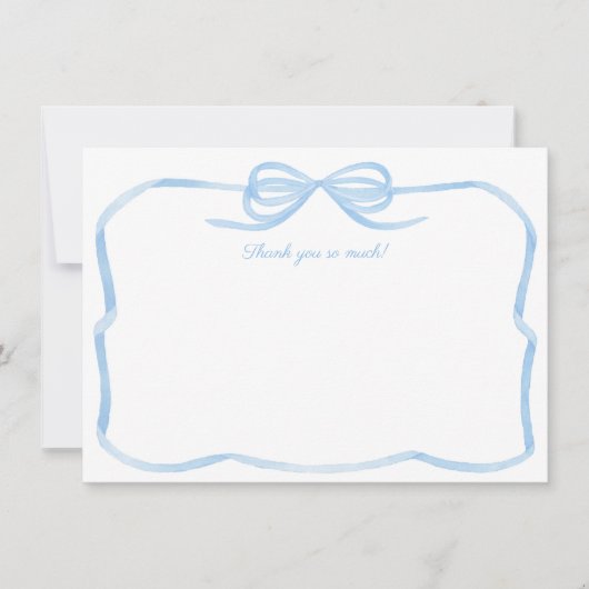 Carte De Remerciements Fête de mariage Something Blue aquarelle (Devant)