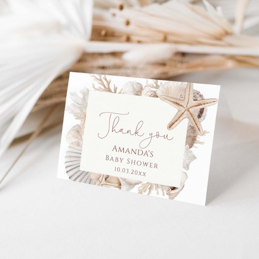 Carte De Remerciements Fête de mariage sur la côte