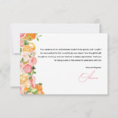 Carte De Remerciements Fête de mariage sur le thème des agrumes Main Sque (Dos)