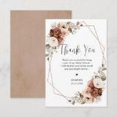 Carte De Remerciements Fête de mariage Terracotta Pampas Grass Rustique (Devant / Derrière)