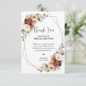 Carte De Remerciements Fête de mariage Terracotta Pampas Grass Rustique (Debout devant)