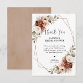 Carte De Remerciements Fête de mariage Terracotta Pampas Grass Rustique (Devant / Derrière)