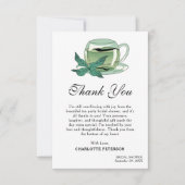 Carte De Remerciements Fête de mariage unique sur le thème du thé (Devant)