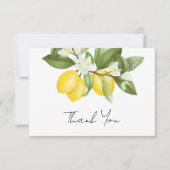 Carte De Remerciements Fête de mariage Watercolor Citrus Lemons (Devant)