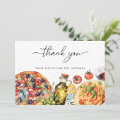 Carte De Remerciements Fête de Mariée à l'aquarelle de la nourriture ital (Debout devant)