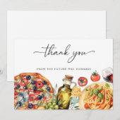 Carte De Remerciements Fête de Mariée à l'aquarelle de la nourriture ital (Devant / Derrière)