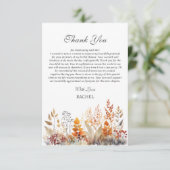 Carte De Remerciements Fête de Mariée Thème Automne (Debout devant)